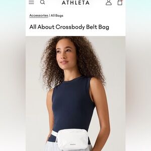 Athleta Quilted Crossbody Belt bag in bone